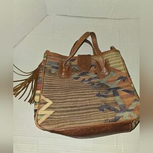 Boho Chic Brown Patterned Shoulder Bag